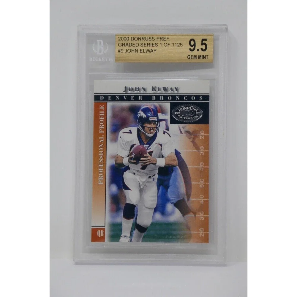 2000 Donruss Pref Graded Series 1 of 1125 #9 John Elway Beckett 9.5 GEM MINT